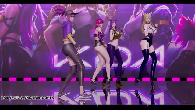 [MMD] LAYSHA - 巧克力奶油火辣脱衣舞 Ahri Akali Kaisa Evelynn KDA 英雄联盟